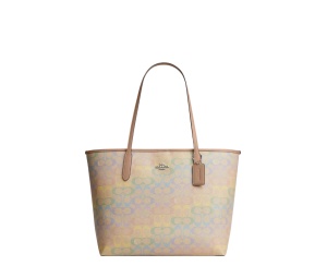Buy Coach City Tote Bag In Rainbow Signature Canvas Sand at Sasom – Authentic and Ready to Ship