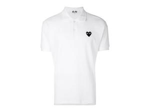 Comme Des Garcons Play Logo Polo Shirt White