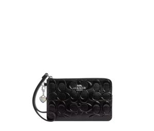 Buy Coach Corner Zip Wristlet In Signature Leather With Heart Charm Patent at Sasom – Authentic and Ready to Ship