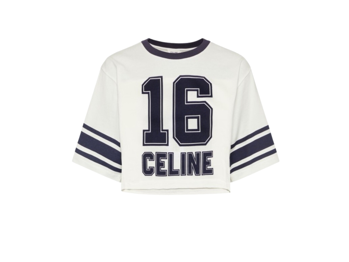 SASOM  apparel Celine 16 Cropped T-Shirt In Cotton Jersey Off