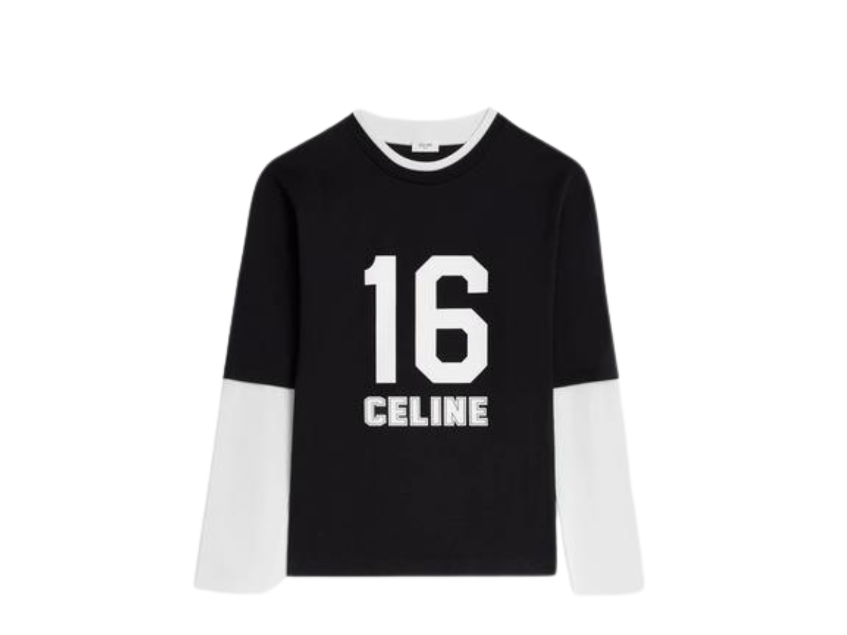 Celine 16 Loose T-Shirt In Cotton Jersey Black-White Celine 16 Loose T-Shirt In Cotton Jersey Black-White