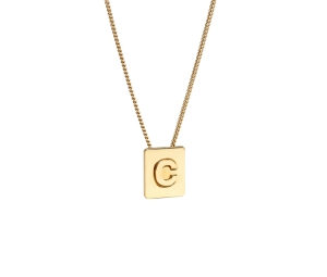 Celine Alphabet C Necklace In Brass With Gold Finish Gold
