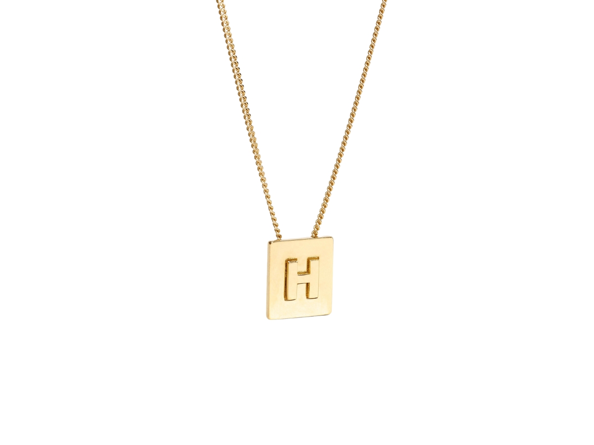 Brass Pendant Celine Alphabet Letter Necklace Celine Alphabet