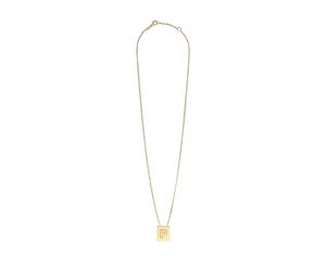 Celine Alphabet Necklace P In Brass With Gold Finish
