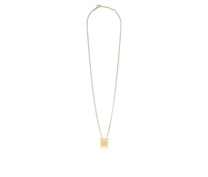Celine Alphabet Necklace R In Brass With Gold Finish