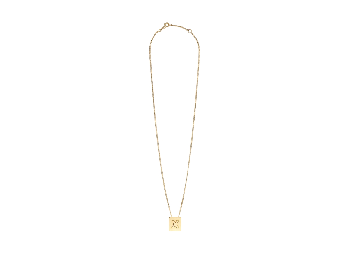 Celine Alphabet Necklace X In Brass With Gold Finish
