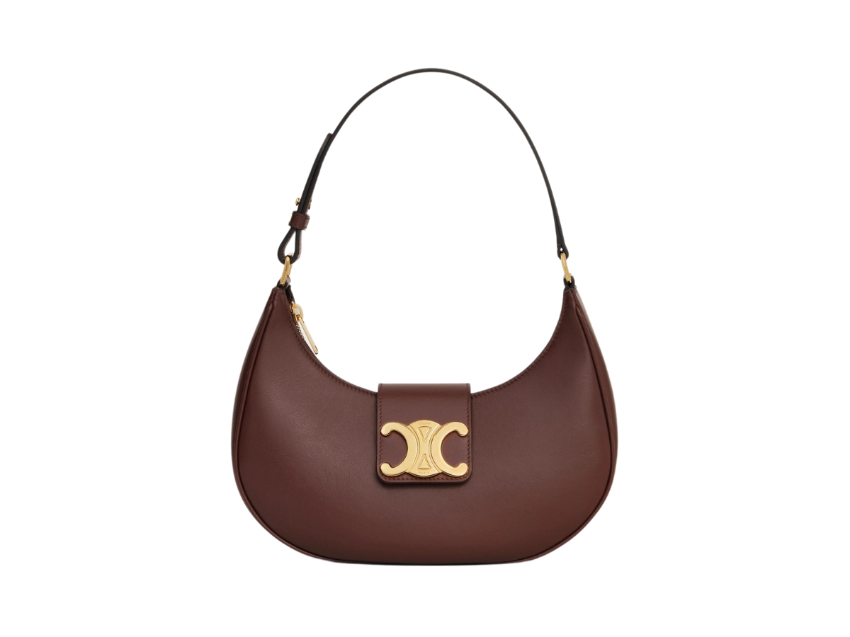 Celine Ava Triomphe Soft Bag In Smooth Calfskin With Gold