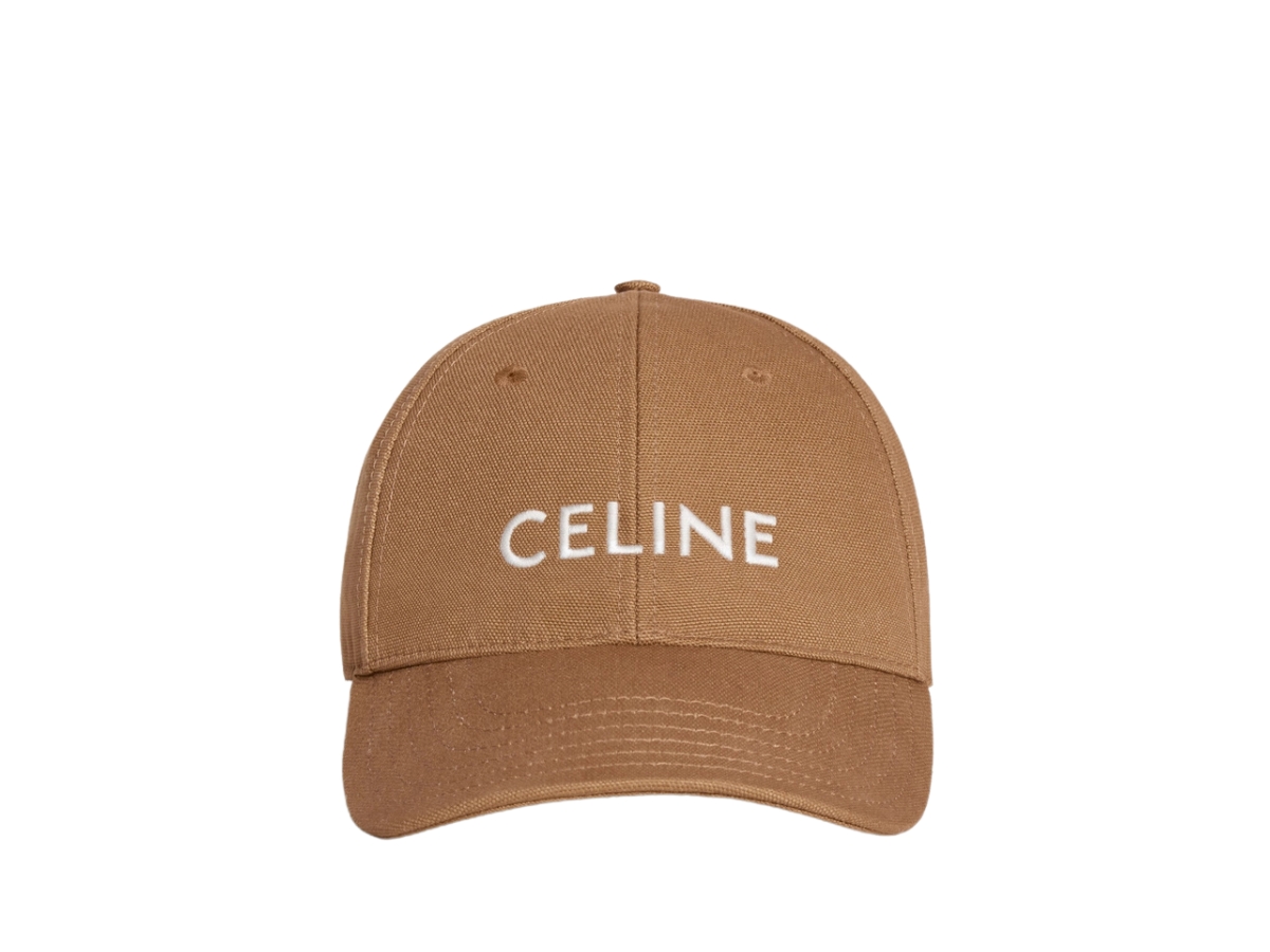 Celine Baseball Cap In Workwear Cotton Light Brown