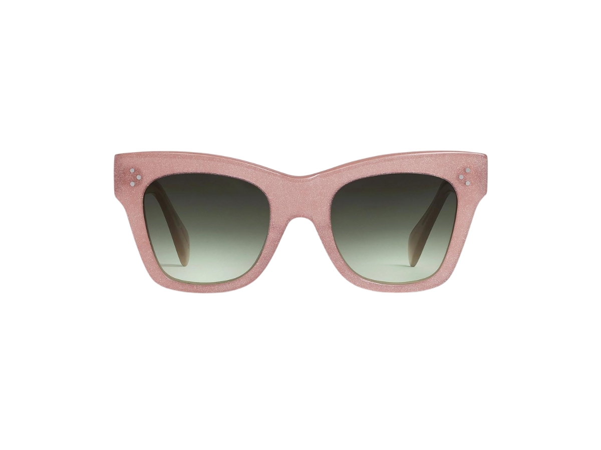 Celine Cat Eye S004 Sunglasses In Acetate Pink Glitter With