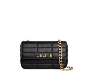 Buy Celine Chain Shoulder Bag In Quilted Calfskin With Matelasse Monochrome Celine Black at Sasom – Authentic and Ready to Ship