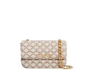 ［CELINE］FW22 CELINE SHOULDER BAG (111273EPZ 03ND) Chain Shoulder Bag Matelasse Monochrome Celine In Nude