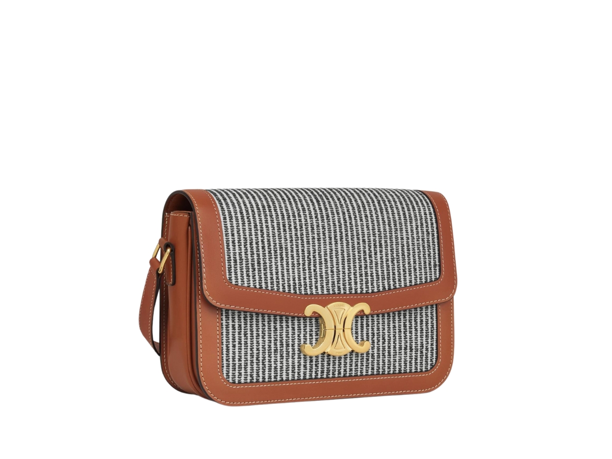 セリーヌ CLASSIQUE TRIOMPHE BAG IN TEXTILE AND CALFSKIN CLASSIQUE TRIOMPHE BAG IN TEXTILE AND CALFSKIN - NATURAL