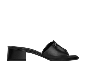 Celine Clemence Mule In Lambskin And Patent Calfskin Black