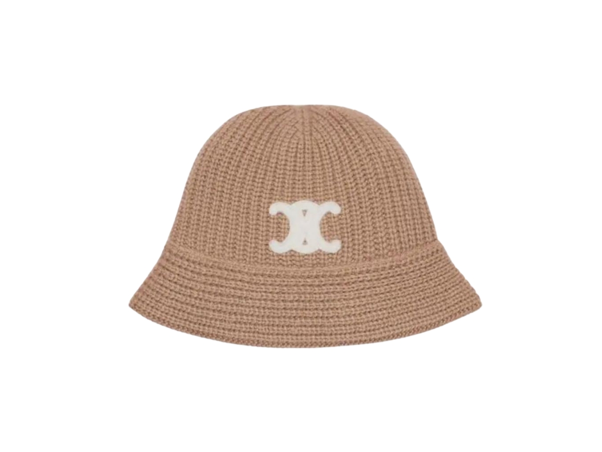 Celine Cloche Bucket Hat In Seamless Cashmere Camel
