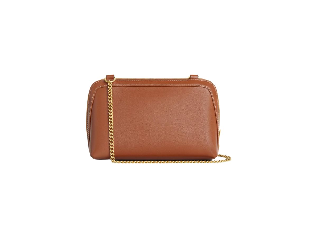 Shop CELINE Triomphe Clutch on Chain Cuir triomphe in smooth