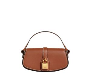 CLUTCH ON STRAP TABOU IN SMOOTH CALFSKIN - TAN