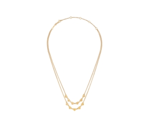 Celine Coeur Celine Double Necklace In Brass With Gold Finish