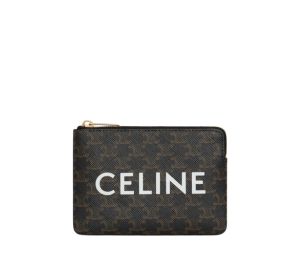 Buy Celine Coin And Card Pouch In Triomphe Canvas With Gold Finishing Black at Sasom – Authentic and Ready to Ship