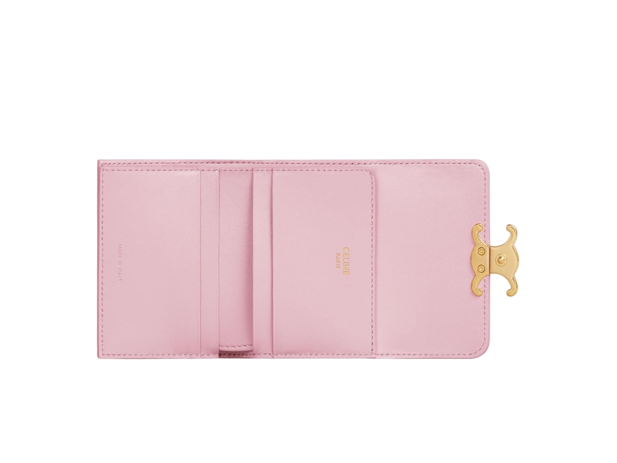 Celine Compact Wallet With Coin Triomphe In Shiny Calfskin