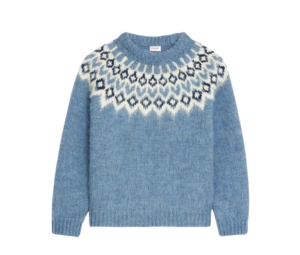 Celine Teddy Jacket In Clean Ocean Breathe Wash Denim