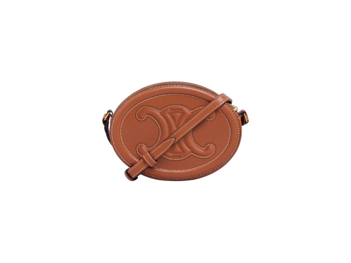 SASOM กระเป๋า Celine Crossbody Oval Purse Cuir Triomphe In Smooth