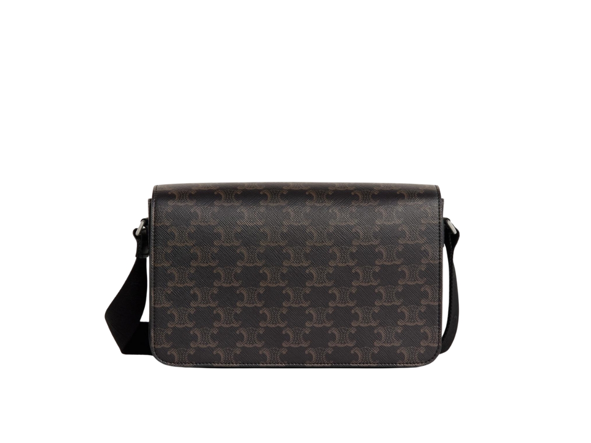 FLAP MESSENGER IN TRIOMPHE CANVAS AND CALFSKIN - BLACK