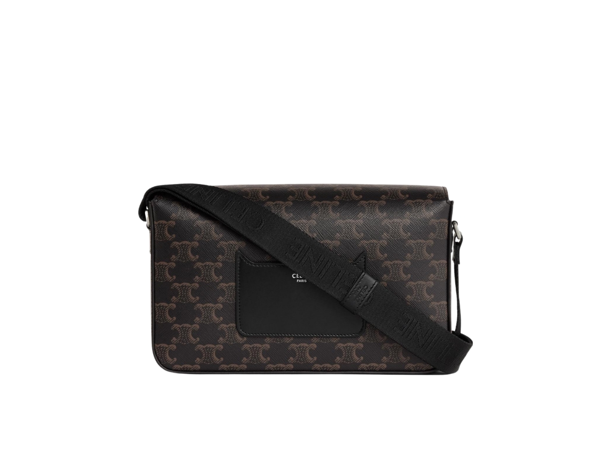 SMALL MESSENGER IN TRIOMPHE CANVAS AND CALFSKIN - BLACK