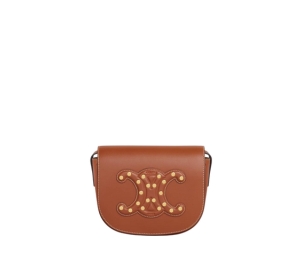 Buy Celine Folco Cuir Triomphe In Smooth Calfskin-Studs With Gold Finishing Tan at Sasom – Authentic and Ready to Ship