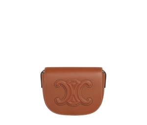 Celine Folco Cuir Triomphe In Smooth Calfskin Tan With Gold Finishing Tan