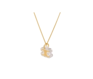 Celine Monochroms Strass Necklace In Brass With Rhodium