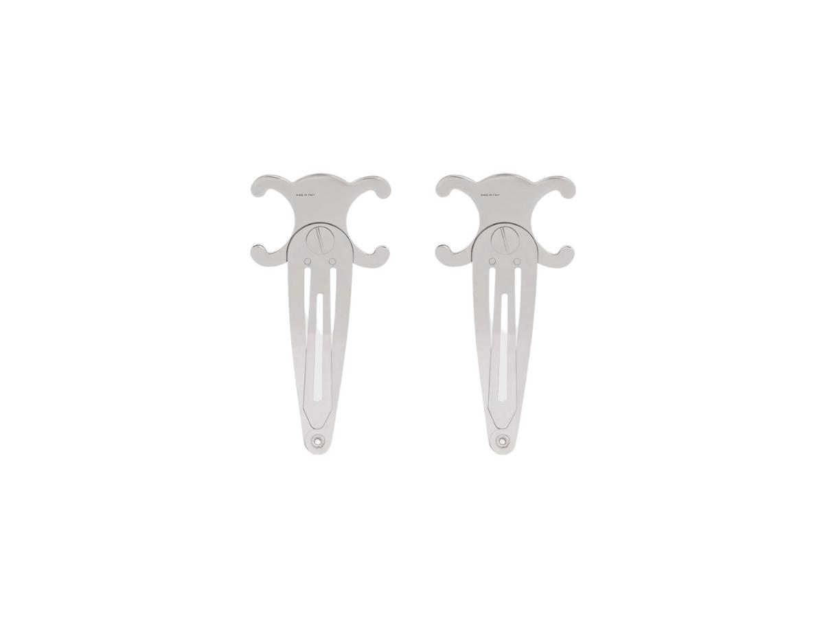 関税込 Celine Large Snap Hair Clip in Acetate and Steel CELINE LARGE SNAP HAIR CLIP IN ACETATE AND STEEL - | CELINE
