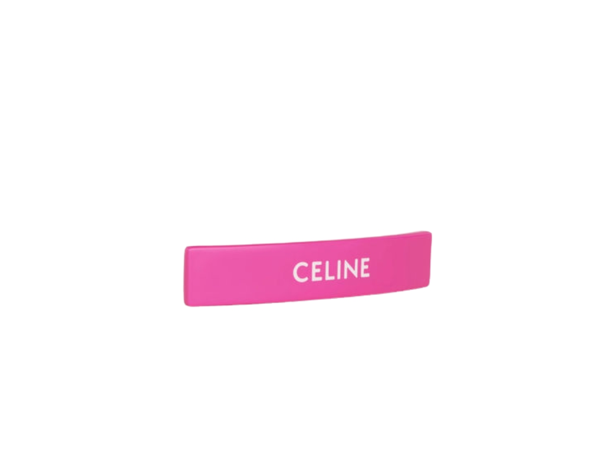 Celine Hair Clip In Pink Acetate With Metal Hardware display picture 2