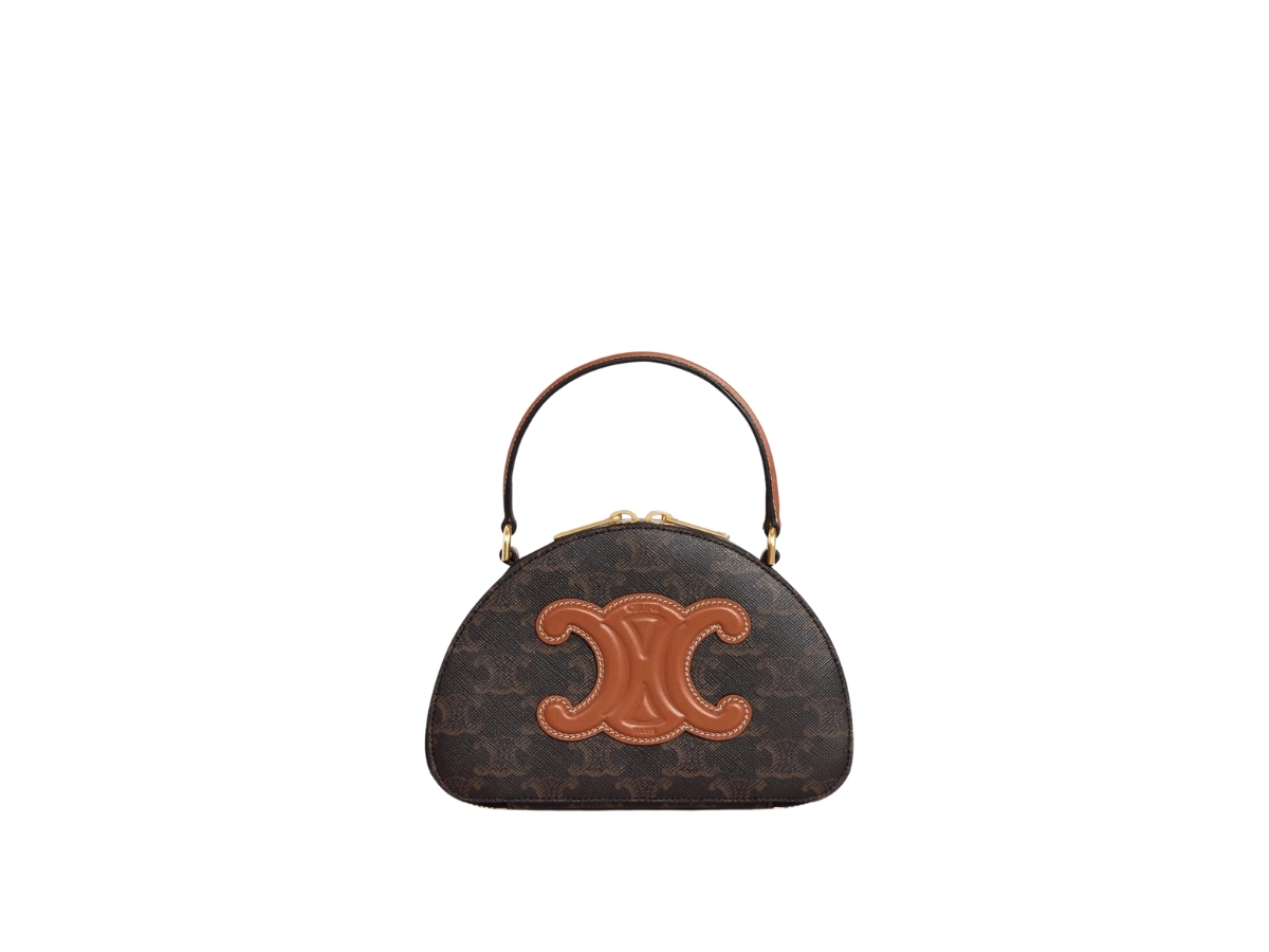 Celine Half Moon Case Cuir Triomphe In Triomphe Canvas And