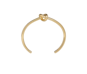 Celine Triomphe Asymmetric Cuff In Brass With Gold Finish Gold