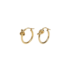 Celine Knot Small Hoops In Brass With Gold Finish Gold