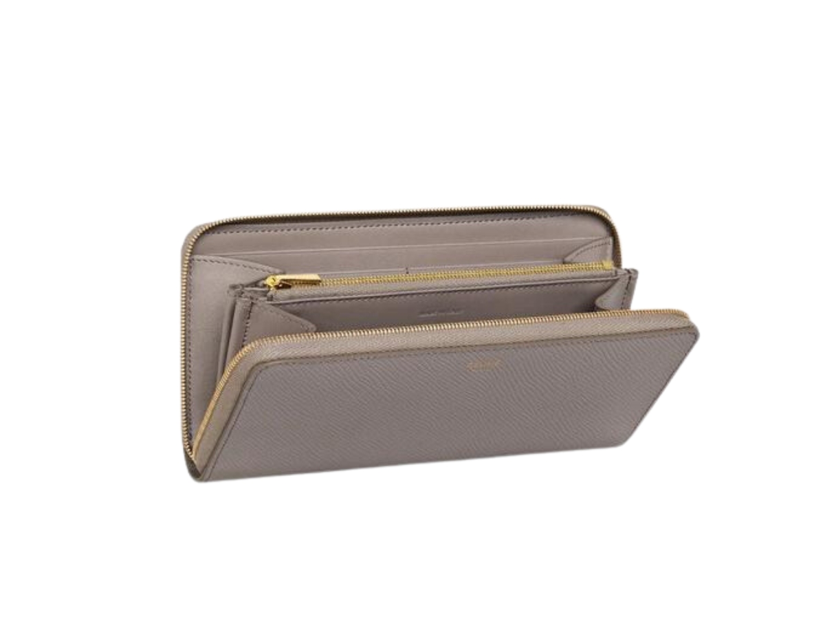 SASOM กระเป๋า Celine Large Zipped Wallet In Grained Calfskin With