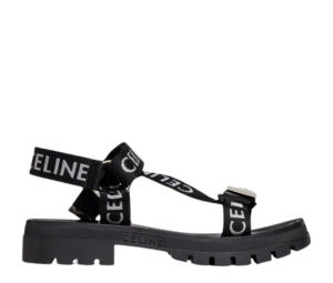 Buy Celine Leo Strappy Sandal In Celine Jacquard Black-White (W) at Sasom – Authentic and Ready to Ship
