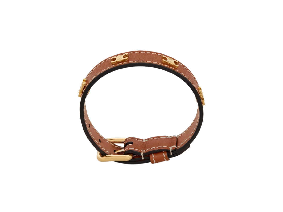 Celine Les Cuirs Celine Bracelet In Calfskin And Brass With