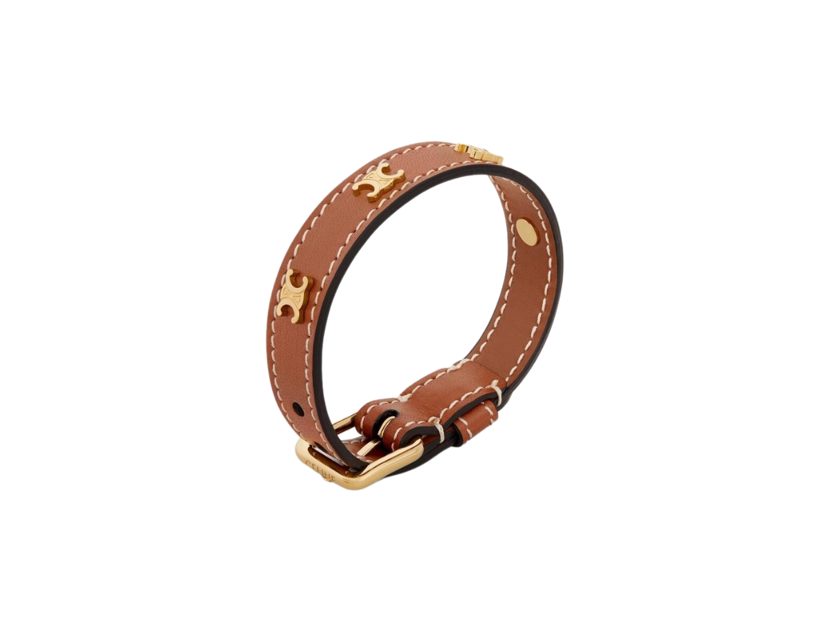 Celine Les Cuirs Celine Bracelet In Calfskin And Brass With