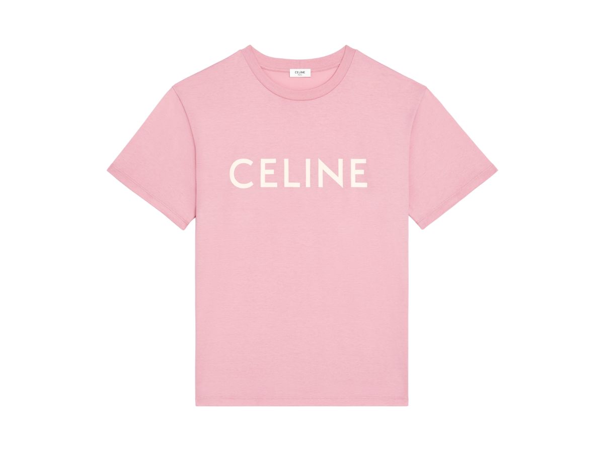 SASOM  apparel Celine Loose Celine T-Shirt In Cotton Jersey Blossom  Pink-Off White Check the latest price now!