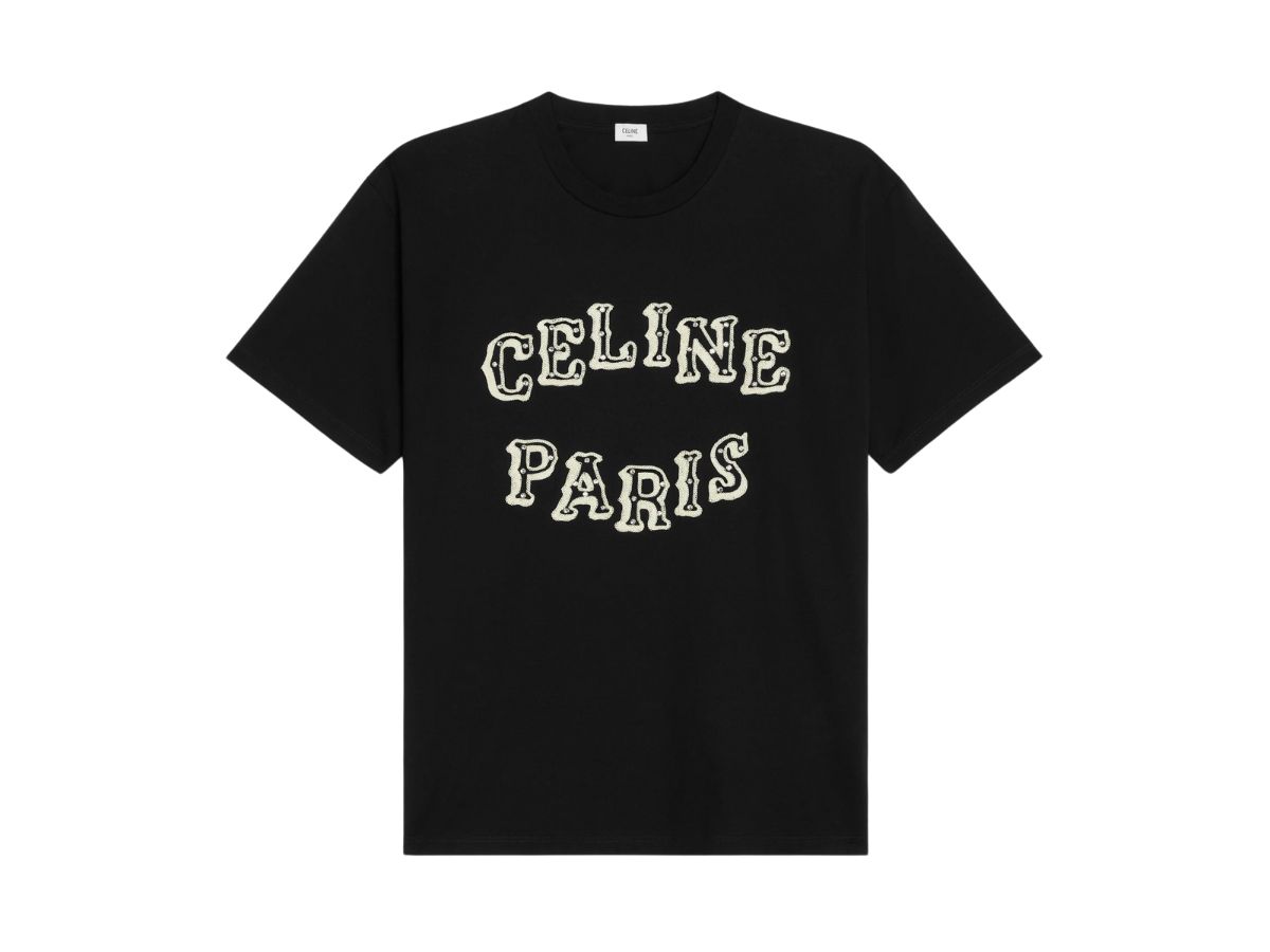 SASOM  apparel Celine Cropped Celine 16 T-Shirt In Jersey Mesh Off White  Black Check the latest price now!