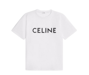 Buy Celine Loose T-Shirt In Cotton Jersey Ecru Black at Sasom – Authentic and Ready to Ship