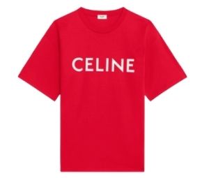 Buy CELINE LOOSE T-SHIRT IN COTTON RED / WHITE at Sasom – Authentic and Ready to Ship
