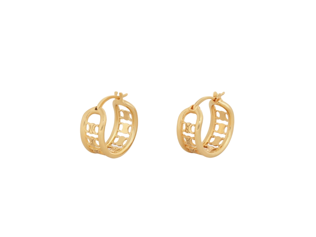 【国内発送】MAILLON TRIOMPHE MULITI HOOPS IN BRASSール Celine Maillon Triomphe Multi Hoops In Brass With Gold