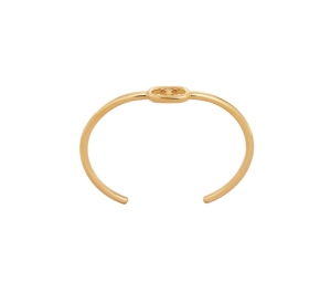 Celine Triomphe Asymmetric Cuff In Brass With Gold Finish Gold