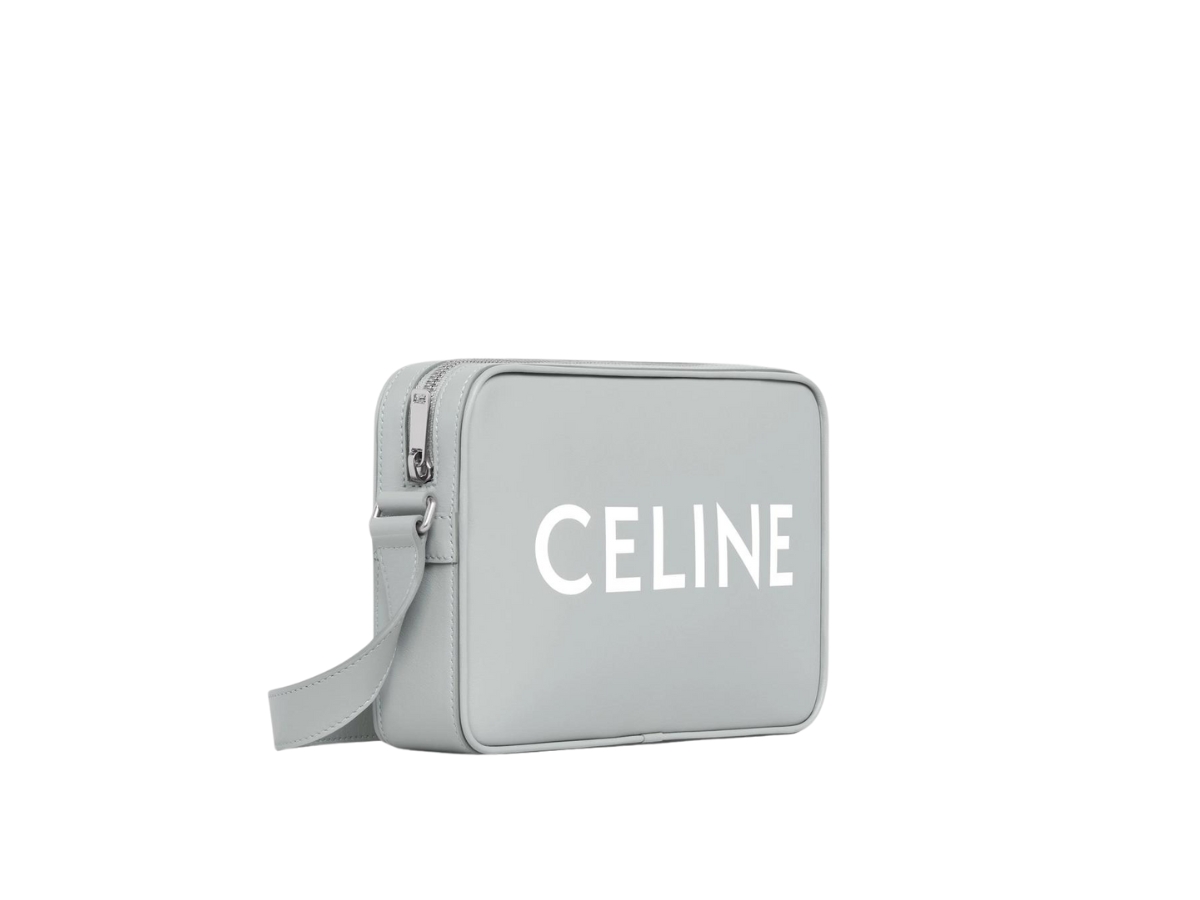Celine Messenger Bag In Smooth Calfskin With Celine Print Medium Black/White