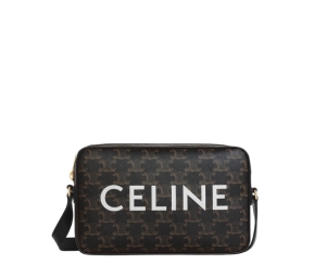 Buy Celine Medium Messenger Bag In Triomphe Canvas With Celine Print-Gold Finishing Hardware Black at Sasom – Authentic and Ready to Ship