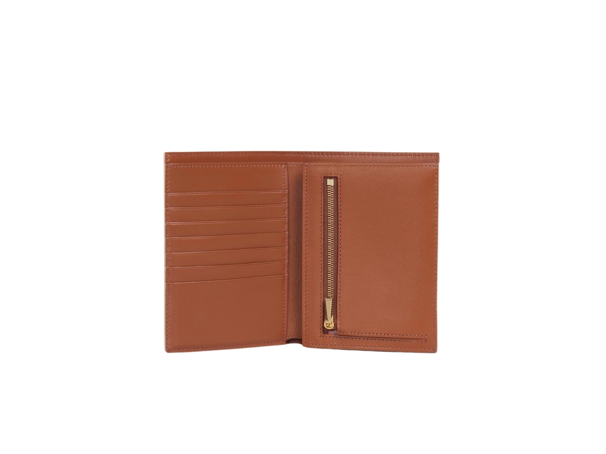MEDIUM STRAP WALLET IN TRIOMPHE CANVAS AND LAMBSKIN - TAN