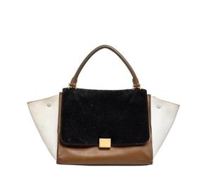 Buy Celine Medium Trapeze Bag In Suede And Leather With Gold Hardware Black-Brown at Sasom – Authentic and Ready to Ship