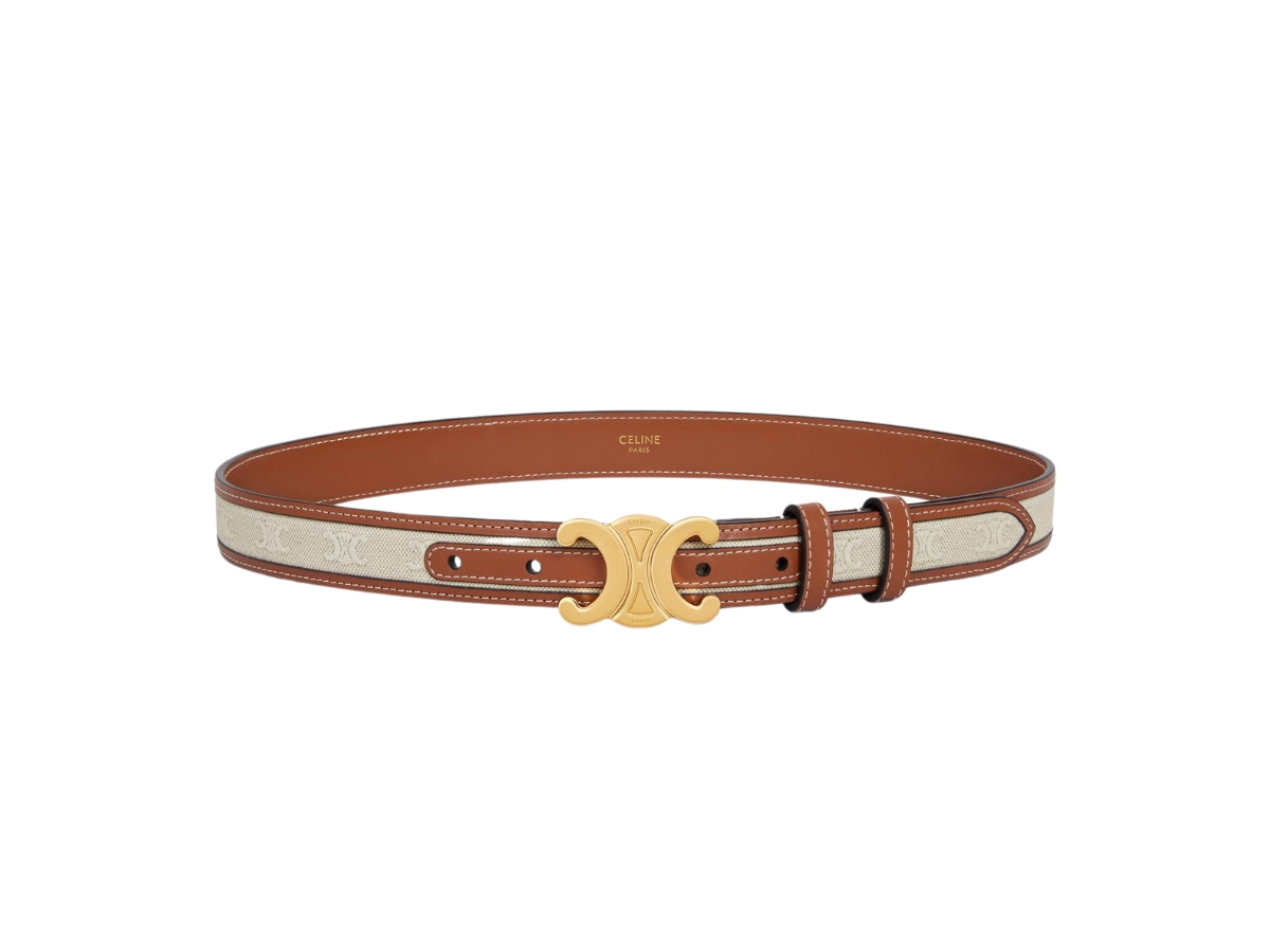 【人気/関税/送料込み】 (W) Celine Medium Triomphe Belt in Ta Medium 25MM Triomphe Belt IN Taurillon Leather - BLACK | CELINE